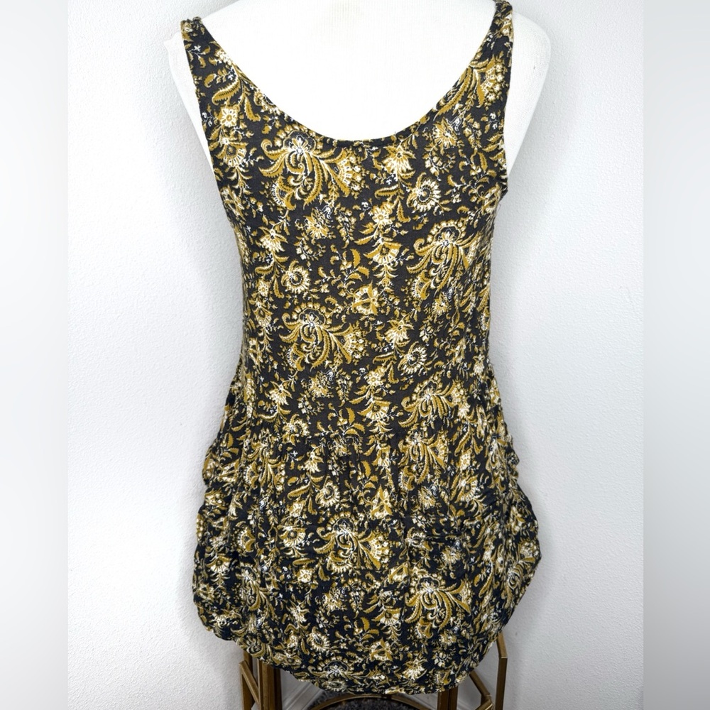 Intimately Free People Tunic Floral Gold Black Tank paisley top boho festival